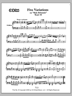 Variations (5) on "Rule Britannia", WoO 79 von Ludwig van Beethoven (Download) 