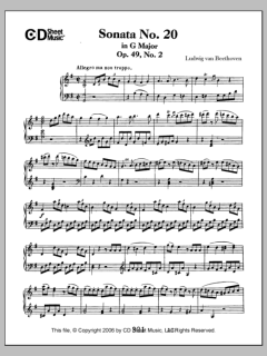 Sonata No. 20 In G Major, Op. 49, No. 2 von Ludwig van Beethoven (Download) 