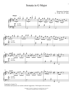 Sonata In G Major, L. 79 von Domenico Scarlatti (Download) 