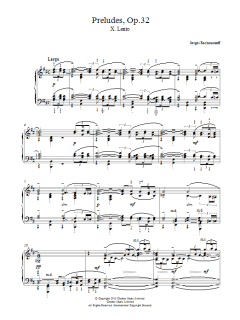 Preludes Op.32, No.10 Lento von Sergei Rachmaninov (Download) 