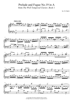 Prelude and Fugue No. 19 In A Major von Johann Sebastian Bach (Download) 