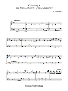 Voluntary 1 In D Major From 10 Voluntaries For Harpsichord von William Boyce (Download) 