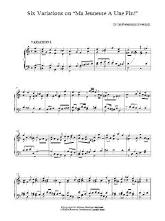 6 Variations On Ma Jeunesse A Une Fin! von Jan Pieterszoon Sweelinck (Download) 
