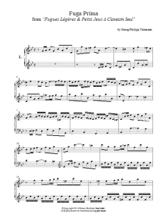 Fuga Prima From "Fugues Légères & Petits Jeux À Clavessin Seul" von Georg Philipp Telemann (Download) 
