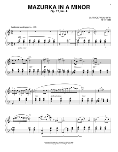 Mazurka In A Minor, Op. 17, No. 4 von Frédéric Chopin (Download) 