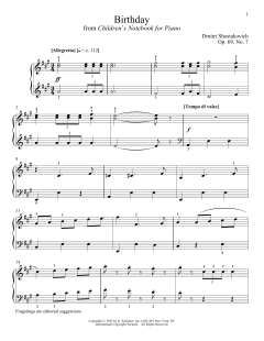 Birthday von Dmitri Shostakovich (Download) 