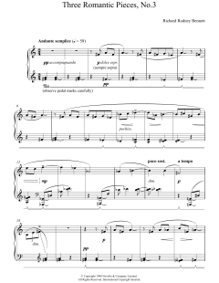 Three Romantic Pieces, No.3 von Richard Rodney Bennett (Download) 