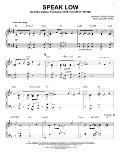 Speak Low [Jazz version] von Kurt Weill (Download) 