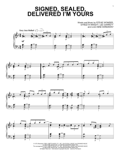 Signed, Sealed, Delivered I'm Yours [Jazz version] von Stevie Wonder (Download) 