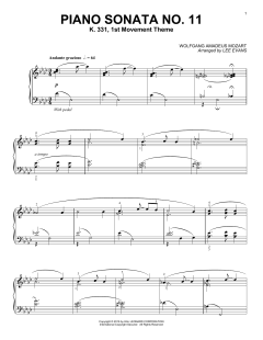 Piano Sonata In A Major, K.331, 1st Movement von Wolfgang Amadeus Mozart (Download) 