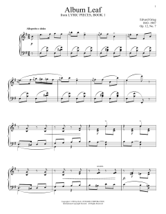 Album Leaf, Op. 12, No. 7 von Edvard Grieg (Download) 