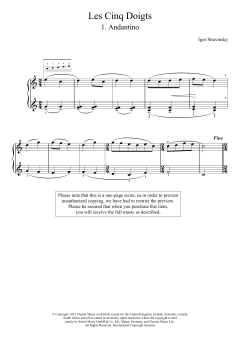 Andantino (No. 1 From Les Cinq Doigts) von Igor Stravinsky (Download) 