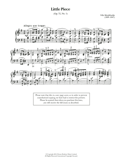 Little Piece, Op.72 No.1 von Felix Mendelssohn (Download) 