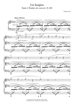 Un Sospiro, For Piano In D Flat Major von Franz Liszt (Download) 
