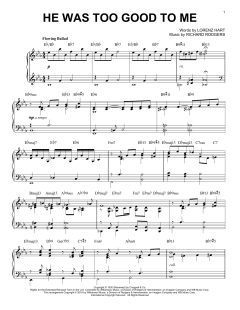 He Was Too Good To Me [Jazz version] von Lorenz Hart (Download) 