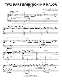 Two-Part Invention In F Major, BWV 779 [Jazz version] von Johann Sebastian Bach (Download) 