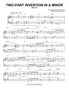 Two-Part Invention In A Minor, BWV 784 [Jazz version] von Johann Sebastian Bach (Download) 