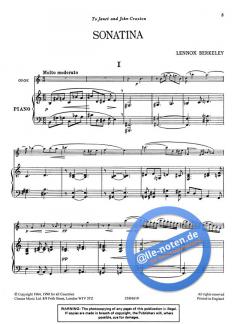 Sonatina For Oboe And Piano von Lennox Berkeley im Alle Noten Shop kaufen