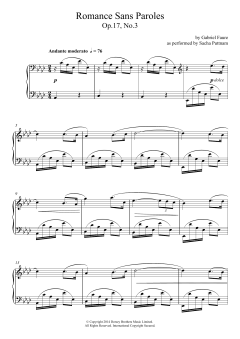 Romance Sans Paroles Op.17, No.3 von Gabriel Fauré (Download) 
