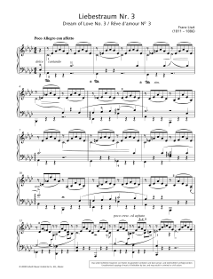 Dream of Love No. 3 in A-flat major von Franz Liszt (Download) 