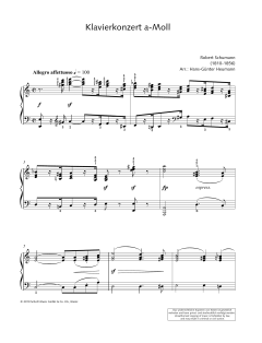 Concerto for Piano and Orchestra in A minor von Robert Schumann (Download) 