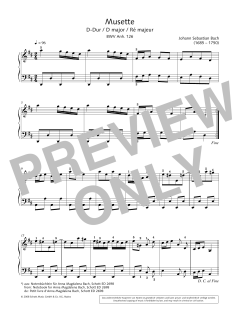 Musette in D major von Johann Sebastian Bach (Download) 