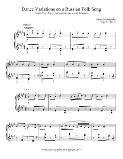 Dance Variations On A Russian Folk Song, Op. 51, No. 2 (Download) 