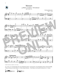 Minuet G minor von Christian Petzold (Download) 