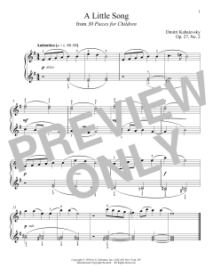 A Little Song, Op. 27, No. 2 von Dmitri Kabalevsky (Download) 
