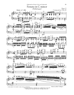 Piano Sonata No. 8 In C Minor, Op. 13 "Pathetique" von Ludwig van Beethoven (Download) 