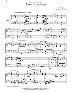 Piano Sonata No. 2 In A Major, Op. 2, No. 2 von Ludwig van Beethoven (Download) 