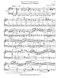 Piano Sonata No. 15 In D Major, Op. 28 "Pastoral" von Ludwig van Beethoven (Download) 