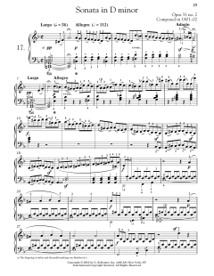 Piano Sonata No. 17 In D Minor, Op. 31, No. 2 "Tempest" von Ludwig van Beethoven (Download) 