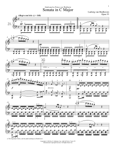 Piano Sonata No. 21 In C Major, Op. 53 "Waldstein" von Ludwig van Beethoven (Download) 
