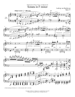 Piano Sonata No. 23 In F minor, Op. 57 "Appassionata" von Ludwig van Beethoven (Download) 