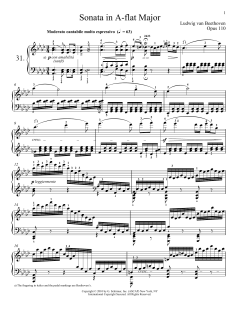 Piano Sonata No. 31 In A-flat Major, Op. 110 von Ludwig van Beethoven (Download) 