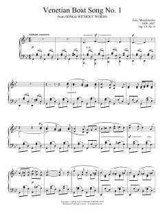 Venetian Boat Song No. 1, Op. 19, No. 6 (Download) 