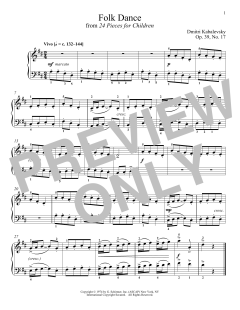 Folk Dance, Op. 39, No. 17 von Dmitri Kabalevsky (Download) 