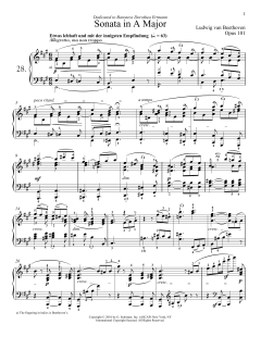Piano Sonata No. 28 In A Major, Op. 101 von Ludwig van Beethoven (Download) 