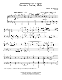 Piano Sonata No. 24 In F-Sharp Major, Op. 78 von Ludwig van Beethoven (Download) 