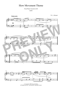Slow Movement Theme from Piano Concerto in B Flat K450 (Download) 