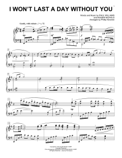 I Won't Last A Day Without You von Paul Williams (Download) 