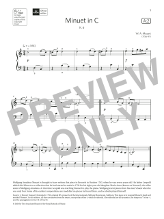 Minuet in C (Grade 1, list A2, from the ABRSM Piano Syllabus 2021 & 2022) (Download) 