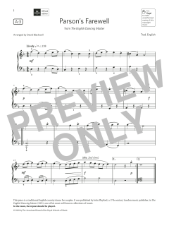 Parson's Farewell (Grade 1, list A3, from the ABRSM Piano Syllabus 2021 & 2022) von Trad. English (Download) 