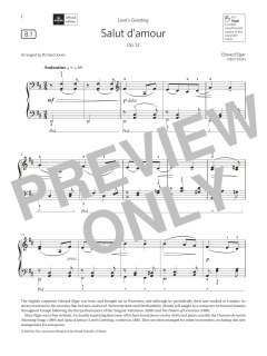 Salut d'amour (Grade 3, list B1, from the ABRSM Piano Syllabus 2021 & 2022) von Edward Elgar (Download) 