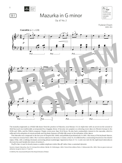 Mazurka in G minor (Grade 6, list B1, from the ABRSM Piano Syllabus 2021 & 2022) (Download) 