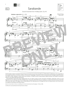 Sarabande (Grade 7, list B2, from the ABRSM Piano Syllabus 2021 & 2022) (Download) 