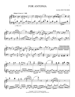 For Antonia (Variations on a Melody in G Major) (Download) 