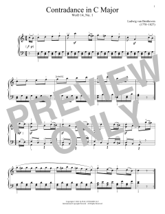 Contredance In C Major, WoO 14, No. 1 (Download) 