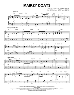 Mairzy Doats [Jazz version] von Al Hoffman (Download) 